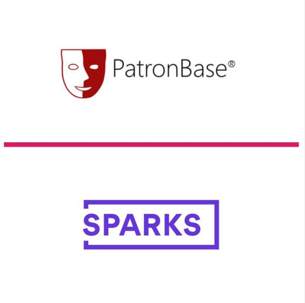 Sparks and Patronbase logos - Q theatre