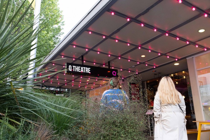 Tempo front of Q Theatre bushes
