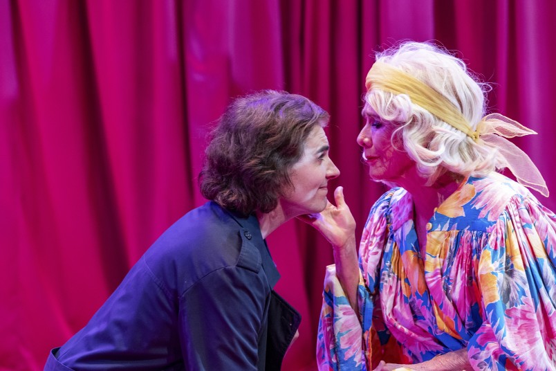 An image of two performers on stage for Mother Play